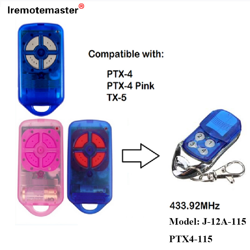 PTX4 433.92 MHz રોલિંગ કોડ ગેરેજ ડોર રિમોટ કંટ્રોલ માટે