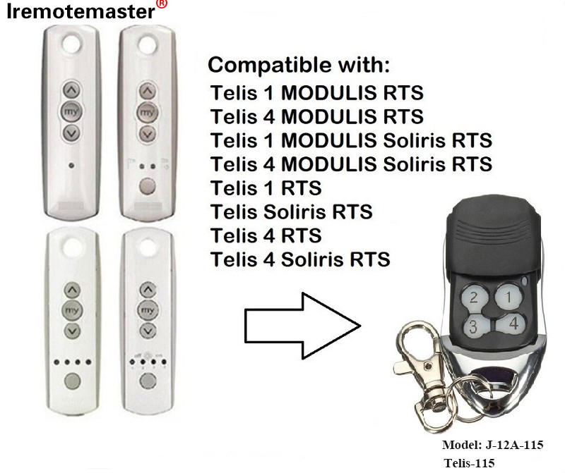 Telis 1 RTS Telis Soliris RTS 4 RTS ગેરેજ ડોર રિમોટ કંટ્રોલ 433.42MHz માટે